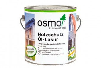 Защитное масло-лазурь для наружных работ OSMO Holzschutz Ol-Lasur белое 2.5л
