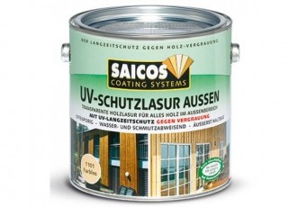 Защитная лазурь с УФ-фильтром для наружных работ SAICOS UV-Schutzlasur Aussen махагони прозрачная 2.5л