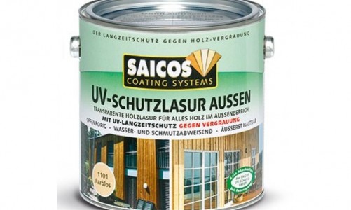 Защитная лазурь с УФ-фильтром для наружных работ SAICOS UV-Schutzlasur Aussen махагони прозрачная 2.5л