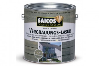 Серая лазурь для наружных работ SAICOS Vergrauungs-Lasur серый графит 2.5л
