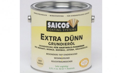 Грунтовка на основе масла для твердых и экзотических пород «Saicos Extra Dunn Grundierol» бесцветная 2.5л